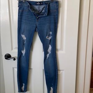 Hollister Blue jeans with Rips!!